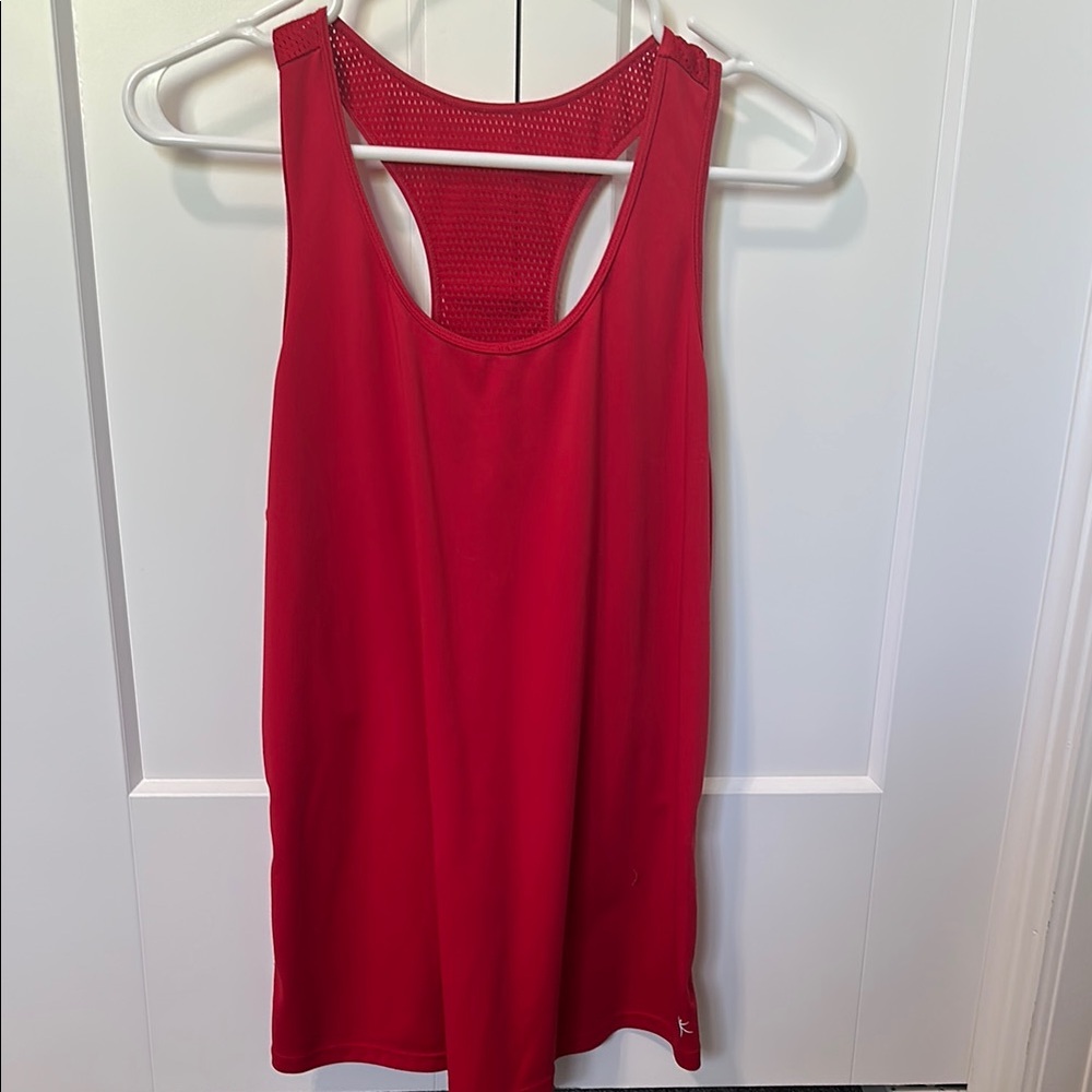 Danskin Now Red Semi-Fitted Tank Top